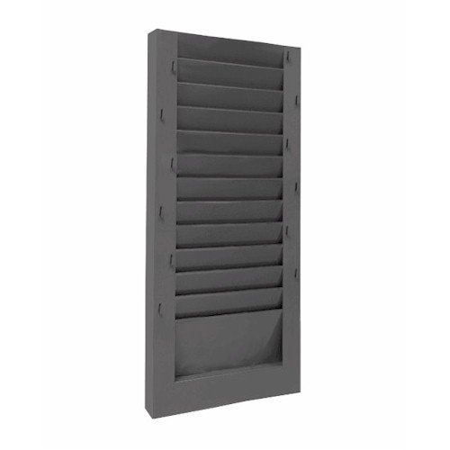 VICS Service Order Wall Rack with Key Hooks - Talon Model 173-K2 - 12 Slot Gray Wall Organizer for Keys, Mail & Office Supplies - Perfect for Home, Garage & Workplace Organization