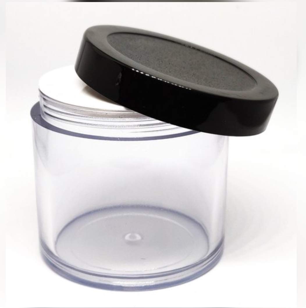 Dinemart 4-Pack 100GM Empty Cosmetic Jars with Black & White Lids - Perfect for Lip Balm, Body Butter, DIY Creams & Beauty Products - Clear Travel-Size Containers for Home & Salon Use