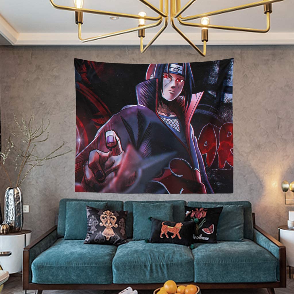 Anime Tapestry Wall Hanging - Itachi Uchiha Naruto Shippuden Poster for Bedroom Decor, Aesthetic Wall Art Backdrop, Perfect Gift for Boys Birthday Party (NT001) | Great for Anime Themed Rooms, Gaming Setups & Teen Bedroom Decorations
