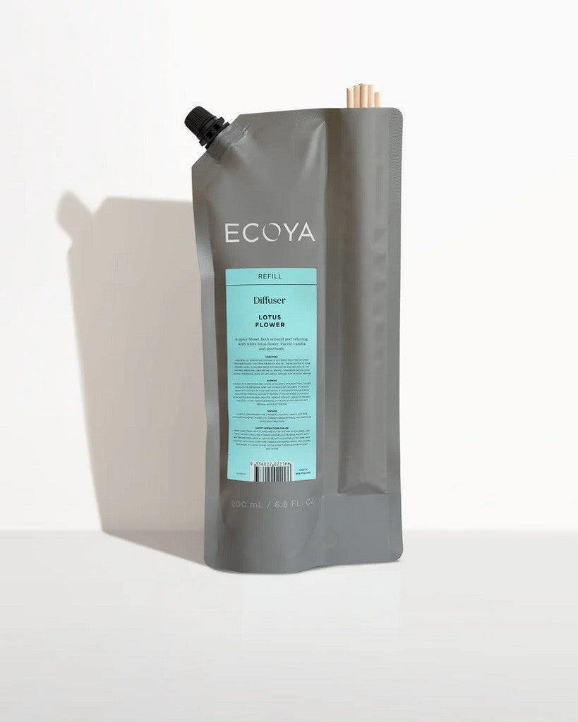 Ecoya 200ml Lotus Flower Essential Oil Diffuser Refill - Aromatherapy for Home, Office & Spa Relaxation