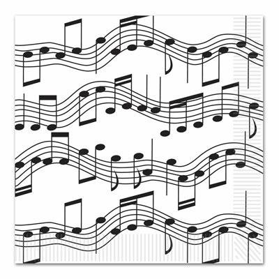 Musical Notes Luncheon Napkins - Pack of 3 | Elegant Party Tableware for Birthday, Wedding & Dinner Parties