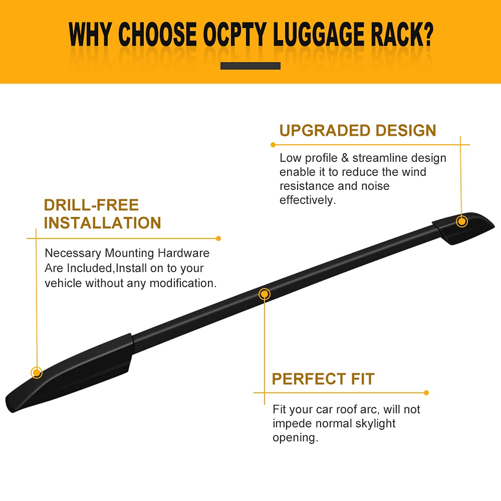 OCPTY Universal Roof Rack Cross Bars - Compatible with Toyota Highlander 2008-2013 Models - Heavy Duty Rooftop Cargo Carrier for Luggage, Kayak, Canoe, Bike, Snowboard & Skis - Perfect for Road Trips, Camping & Outdoor Adventures
