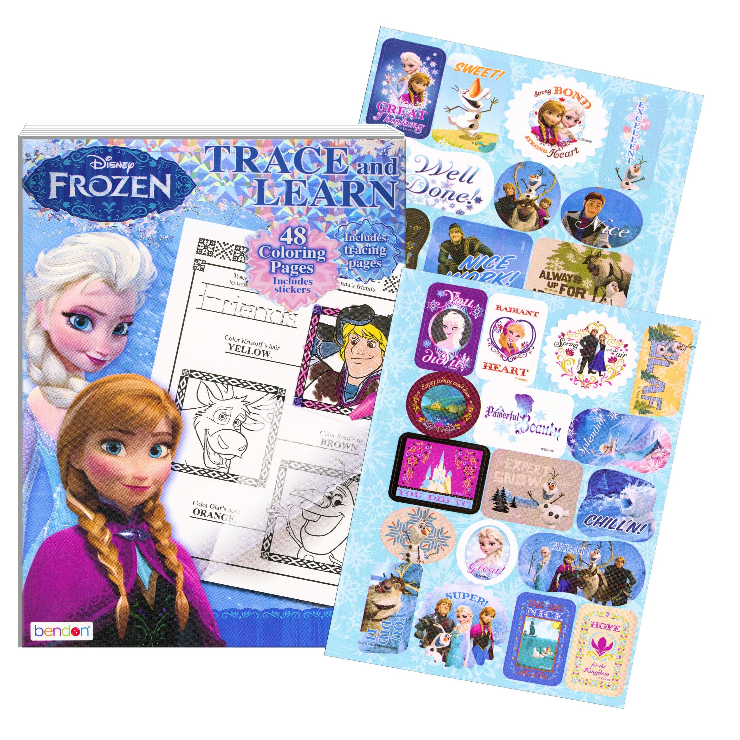 Disney Frozen Coloring Book for Kids - Trace & Learn Activity Book with Stickers | Fun Educational Gift for Birthday & Christmas | Home, Travel & Classroom Learning