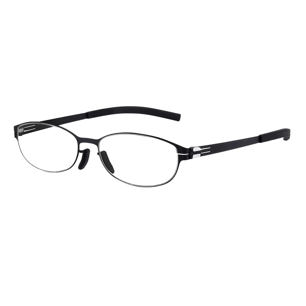 Aimee Women's Full Rim Oval Screwless Stainless Steel Eyeglasses Frame 2003 - Lightweight & Durable for Work, Reading, and Fashion Accessories