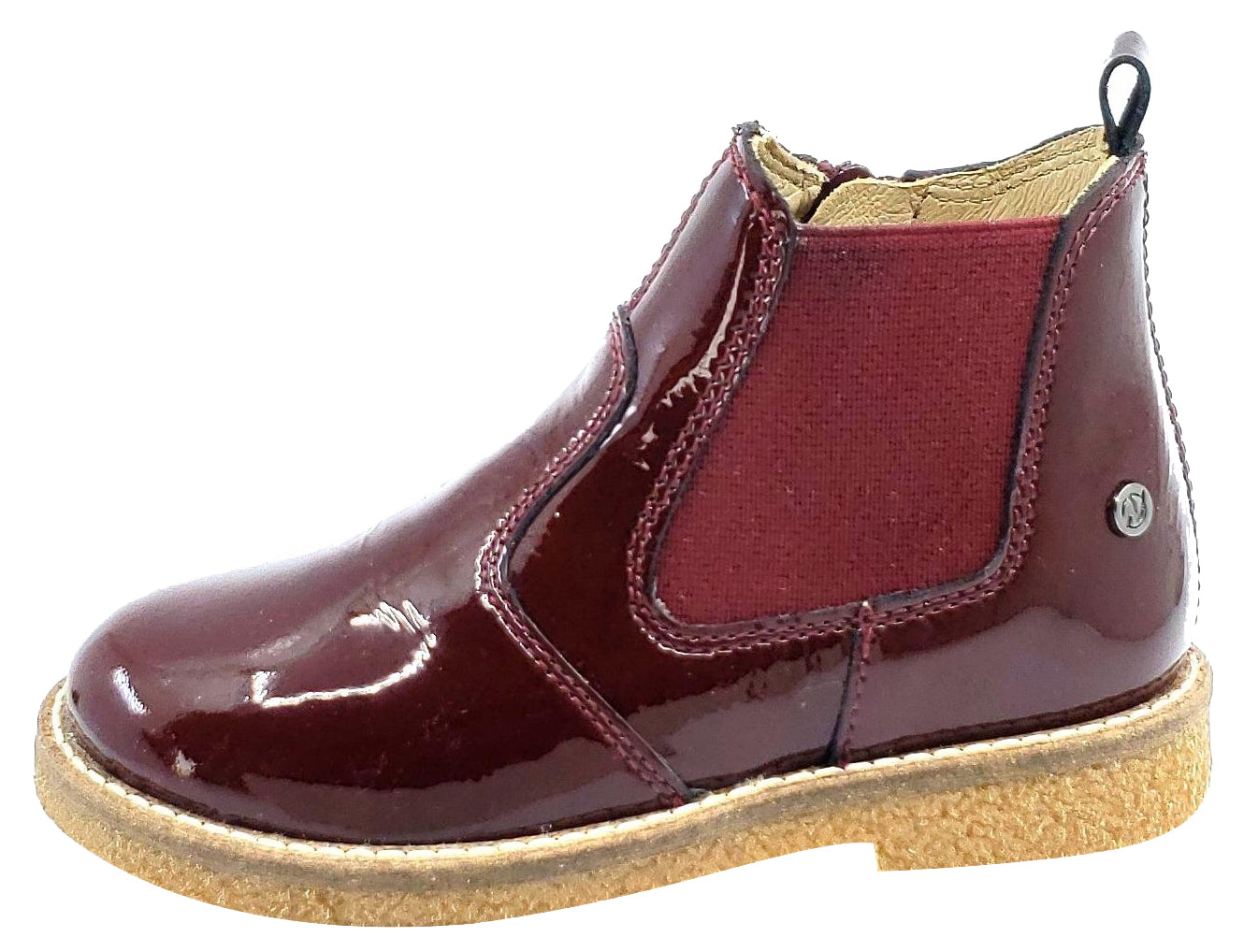 Naturino Arthur Boots for Boys and Girls - Vernice Bordeaux Leather | Stylish & Durable Kids Footwear for School, Play & Outdoor Adventures