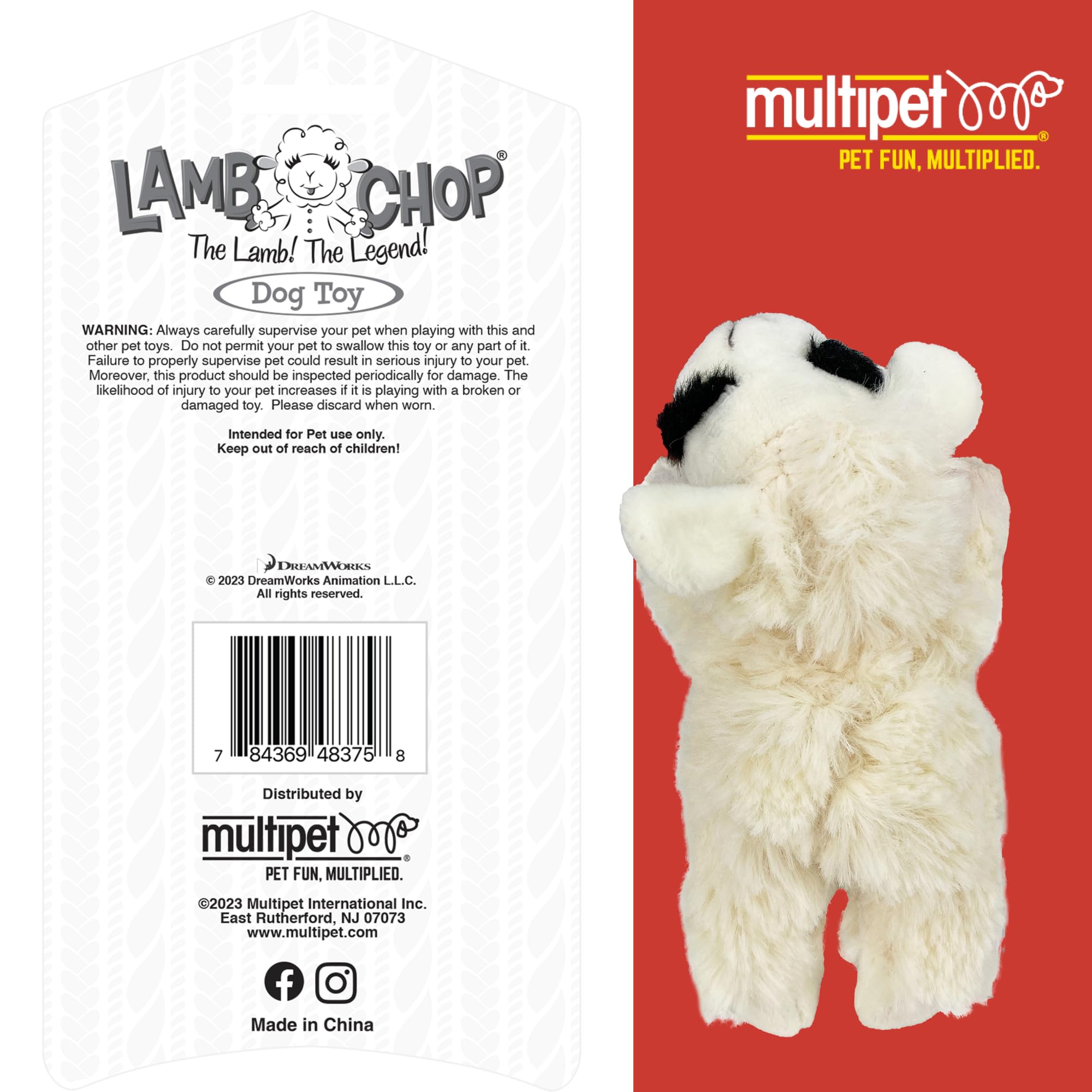 Multipet Lamb Chop Squeaky Dog Toy - 6