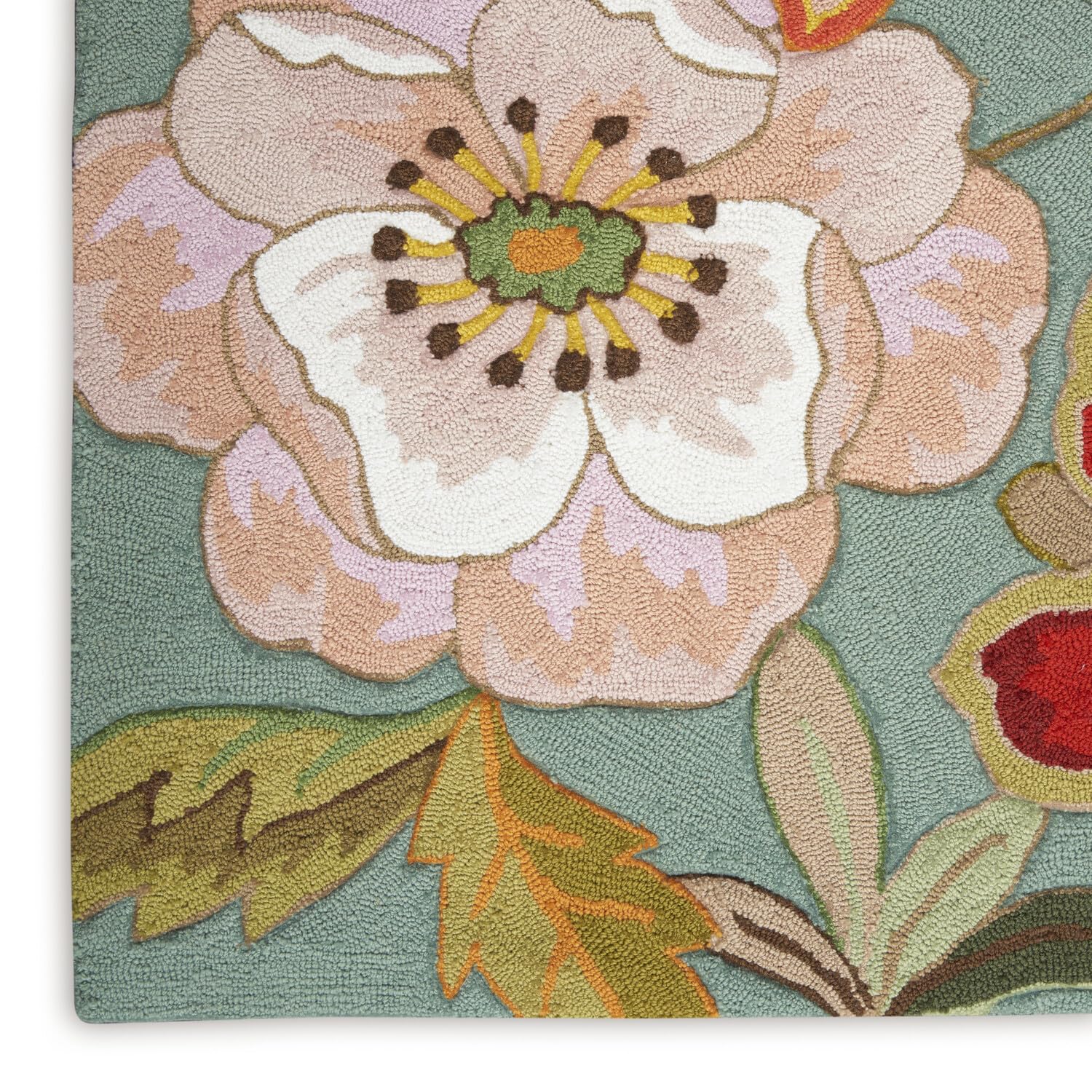 Nourison Fantasy Floral Aqua 5' x 7'6