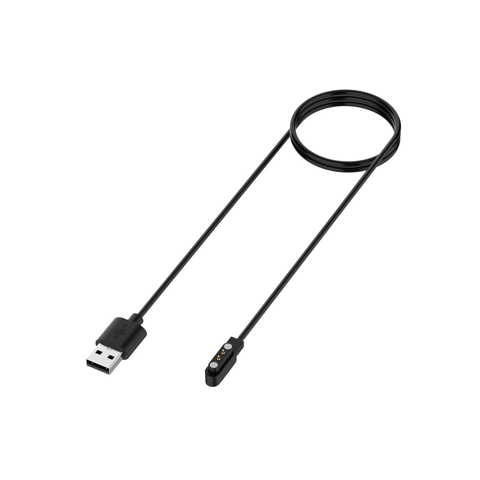 TenCloud USB Charger for TicWatch GTX Smartwatch - 3.3ft Fast Charging Cable Compatible with TicWatch GTX Swimming & Fitness Watch (Black) - Perfect for Travel, Workout & Daily Use