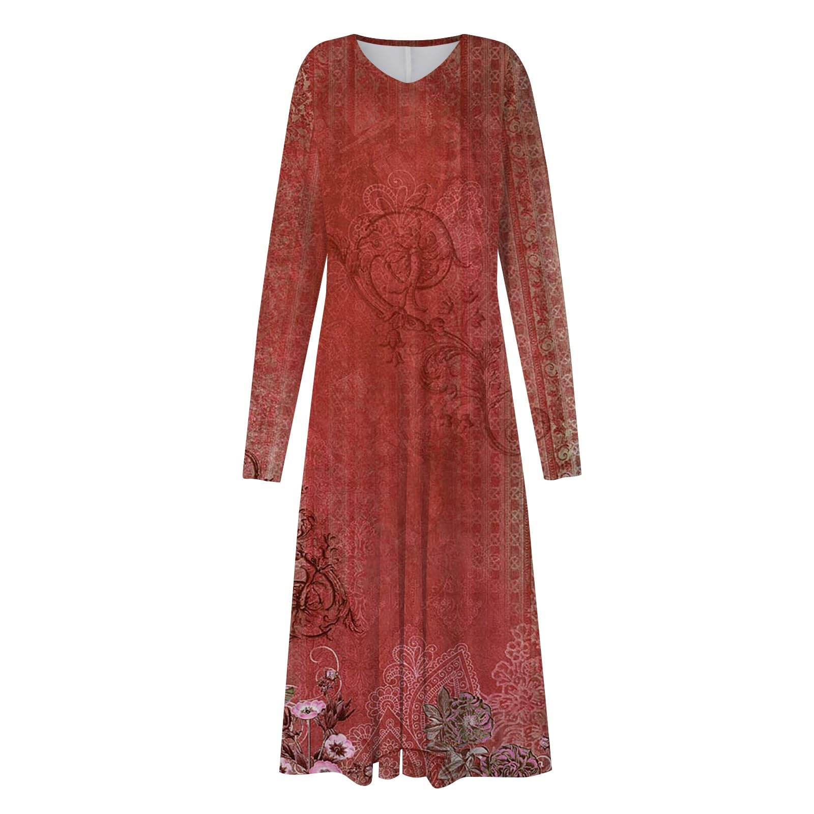 2024 Fall Maxi Dresses for Women - Long Sleeve Plus Size Wedding Guest Dresses for Curvy Women | Perfect for Autumn Weddings, Parties & Special Occasions