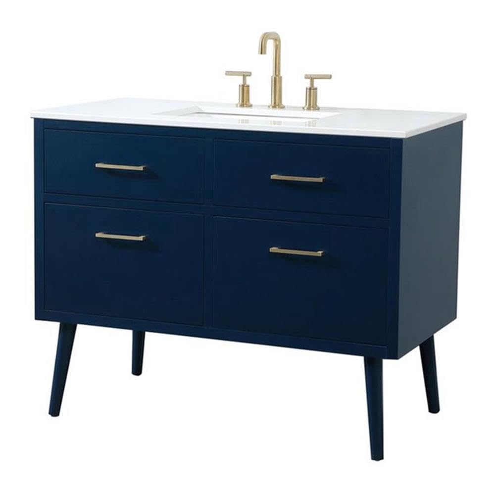 42 Inch Elegant Blue Bathroom Vanity Cabinet for Modern Kitchen & Bath - Perfect for Small Bathroom Remodeling & Space-Saving Storage Solutions