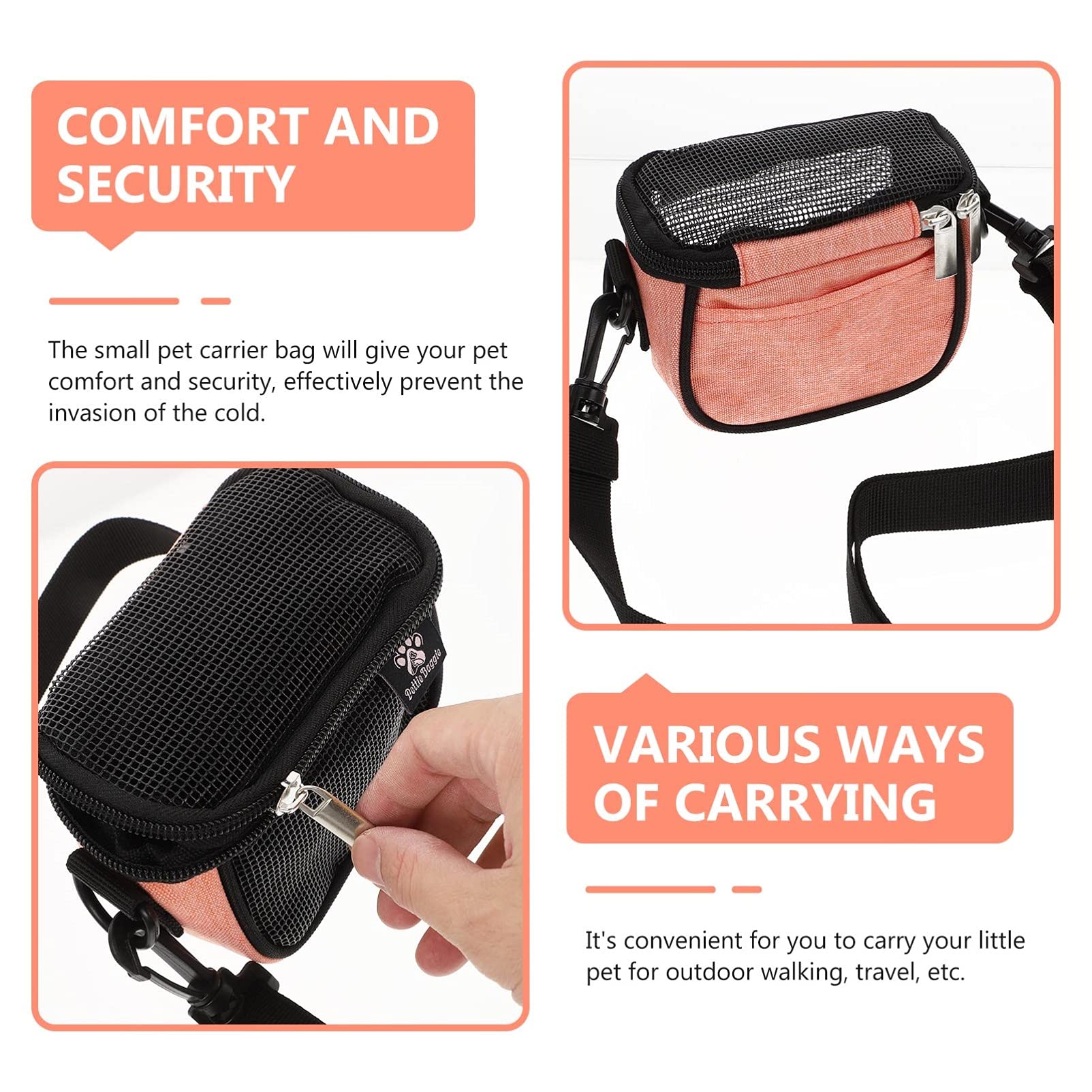 Small Animal Carrier Pouch - Hamster, Sugar Glider, Chinchilla, Rat Crossbody Travel Bag with Zipper & Tunnel Tube for Cage Accessories | Perfect for Outdoor Adventures, Pet Travel & Small Animal Supplies