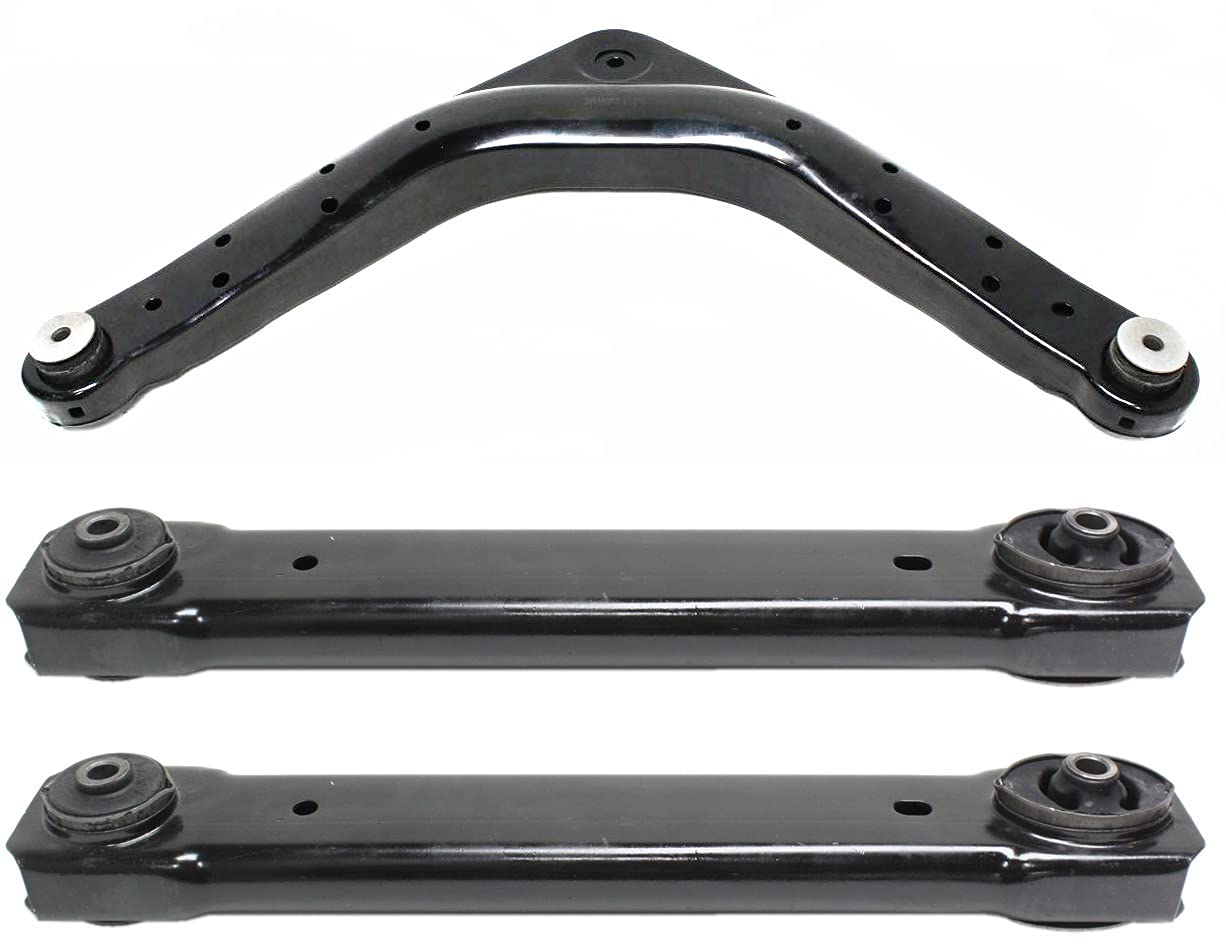 Garage-Pro Set of 3 Rear, Left & Right Upper/Lower Control Arms with Bushings - Compatible with 1999-2004 Jeep Grand Cherokee 4WD (Fits Part #52088422AB, 52088355AB) - Perfect for Off-Roading & Suspension Repair