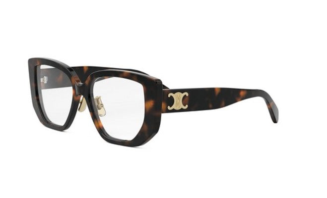 Celine TRIOMPHE CL50146F 052 Shiny Dark Havana Butterfly Women's Eyeglasses - Designer Cat Eye Glasses for Women, Luxury Fashion Eyewear for Office, Party & Everyday Wear