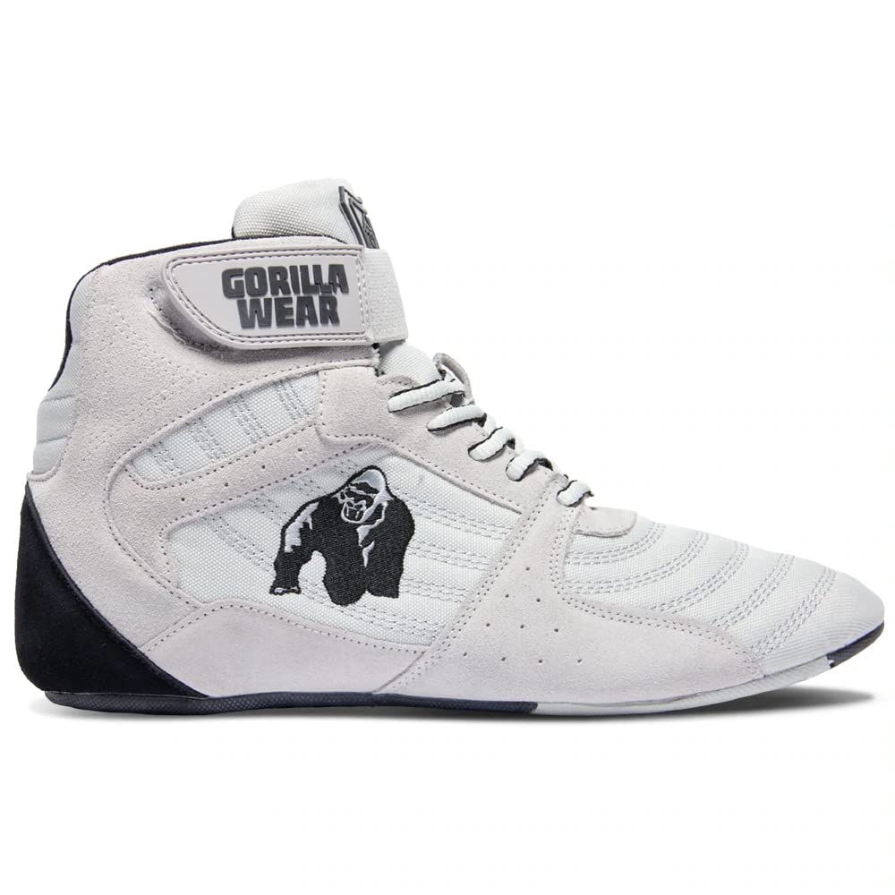 **GORILLA WEAR Perry High Tops Pro Weightlifting Shoes for Squats, Deadlifts & Powerlifting – Men's & Women's Gym Shoes in White – Perfect for CrossFit, Olympic Lifting & Strength Training**