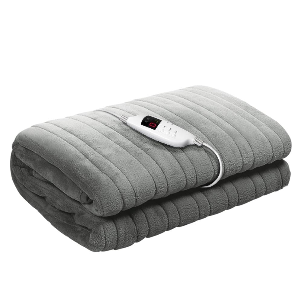 Electric Heated Throw Blanket - Ultra Soft Fleece & Washable - Perfect for Winter Warmth, Cozy Nights & Relaxation - Silver
