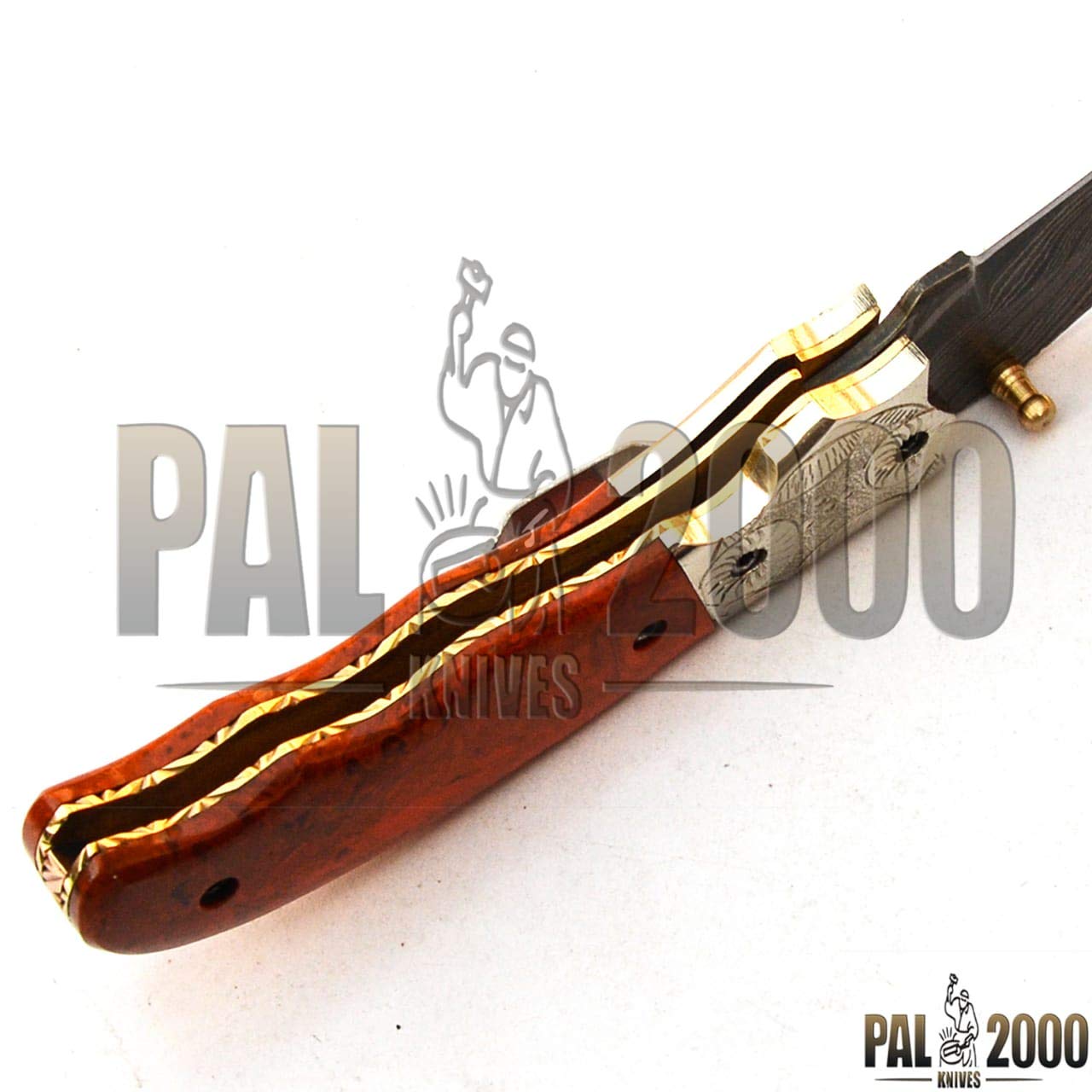 Handmade Damascus Steel 8-Inch Folding Pocket Knife - PAL 2000 KNIVES POC-9612 - Perfect for Camping, Hiking, and Outdoor Survival Gear