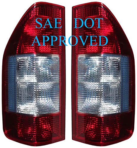 Red & Clear Tail Lights Rear Lamps Replacement for Dodge Sprinter Freightliner Mercedes Benz 1995-2006 Vans & Trucks - Durable LED Brake Lights for Enhanced Safety & Custom Look