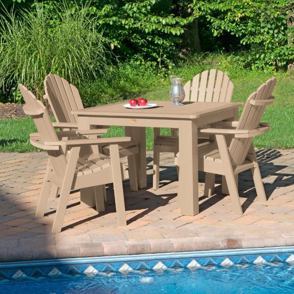 Hamilton Adirondack 5-Piece Square Outdoor Dining Set - Patio Furniture for Backyard, Garden, Deck & Poolside Dining
