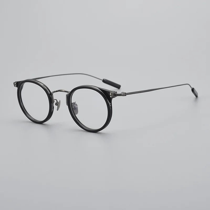 Premium Unisex Black Titanium Acetate Eyeglasses Frame 4957 - Lightweight Oval & Round Full Rim Glasses for Men & Women | Perfect for Office, Reading & Everyday Wear
