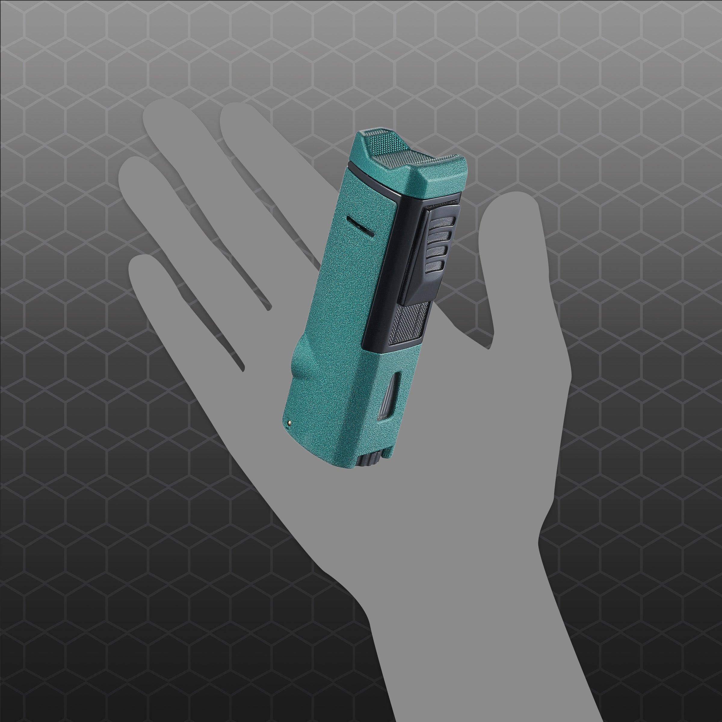 Visol Colonel Triple Flame Torch Lighter - Windproof Butane Lighter for Cigars, Candles & Outdoor Use (Green) - Perfect for Camping, BBQ & Survival Kits