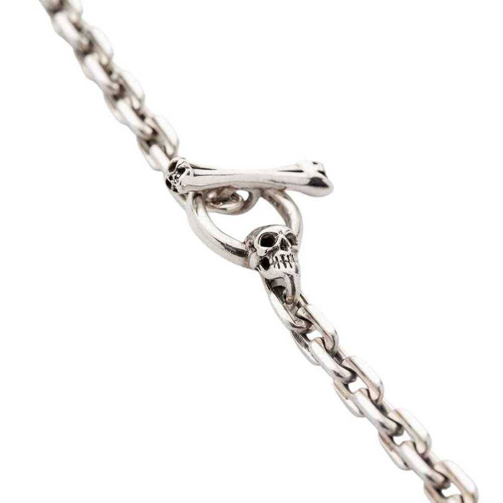 Bikerringshop Skull T-Bar Sterling Silver Chain Necklace for Men - Gothic Punk Jewelry for Bikers, Rockers & Motorcycle Enthusiasts