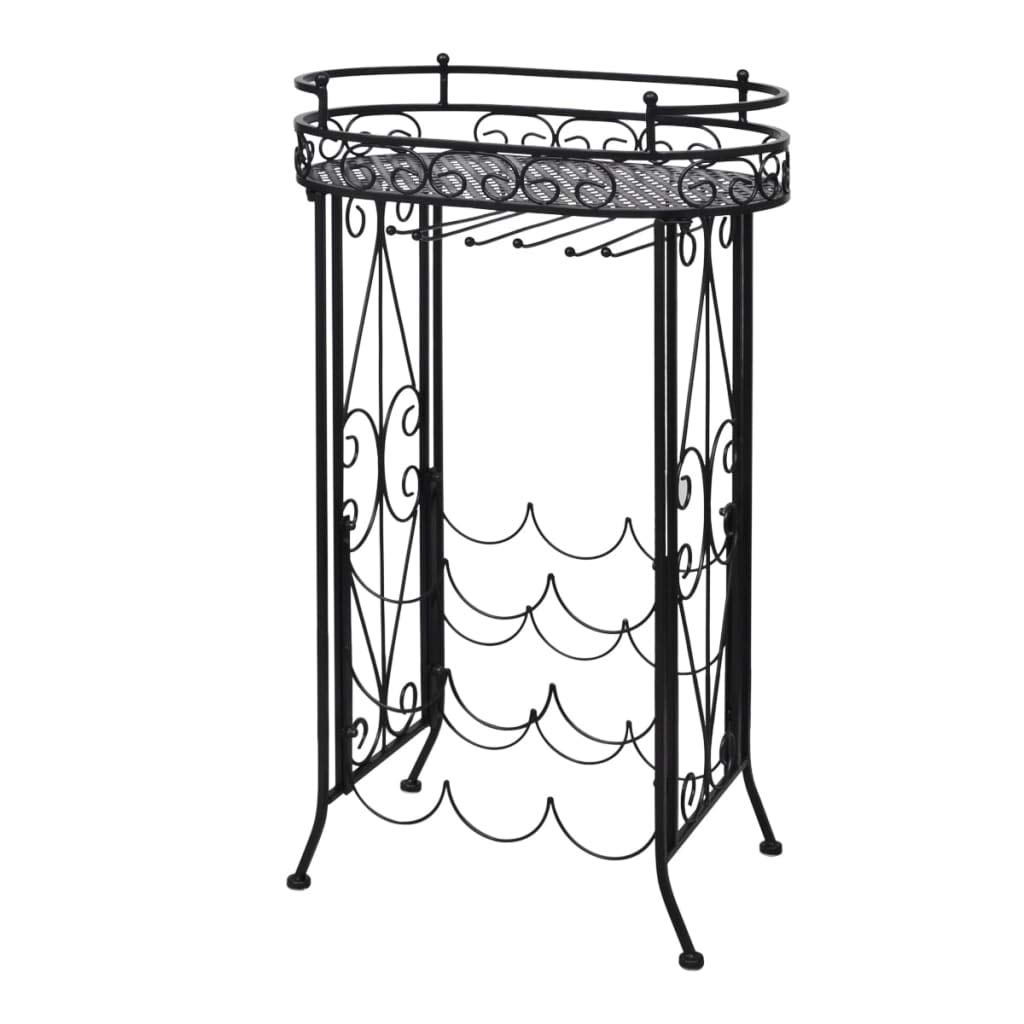 CHARMMA 9 Bottle Wine Rack with Glass Holder - Heavy Duty Metal Wine Storage (4.1KG) - Perfect for Kitchen, Dining Room, Bar or Wine Cellar Organization