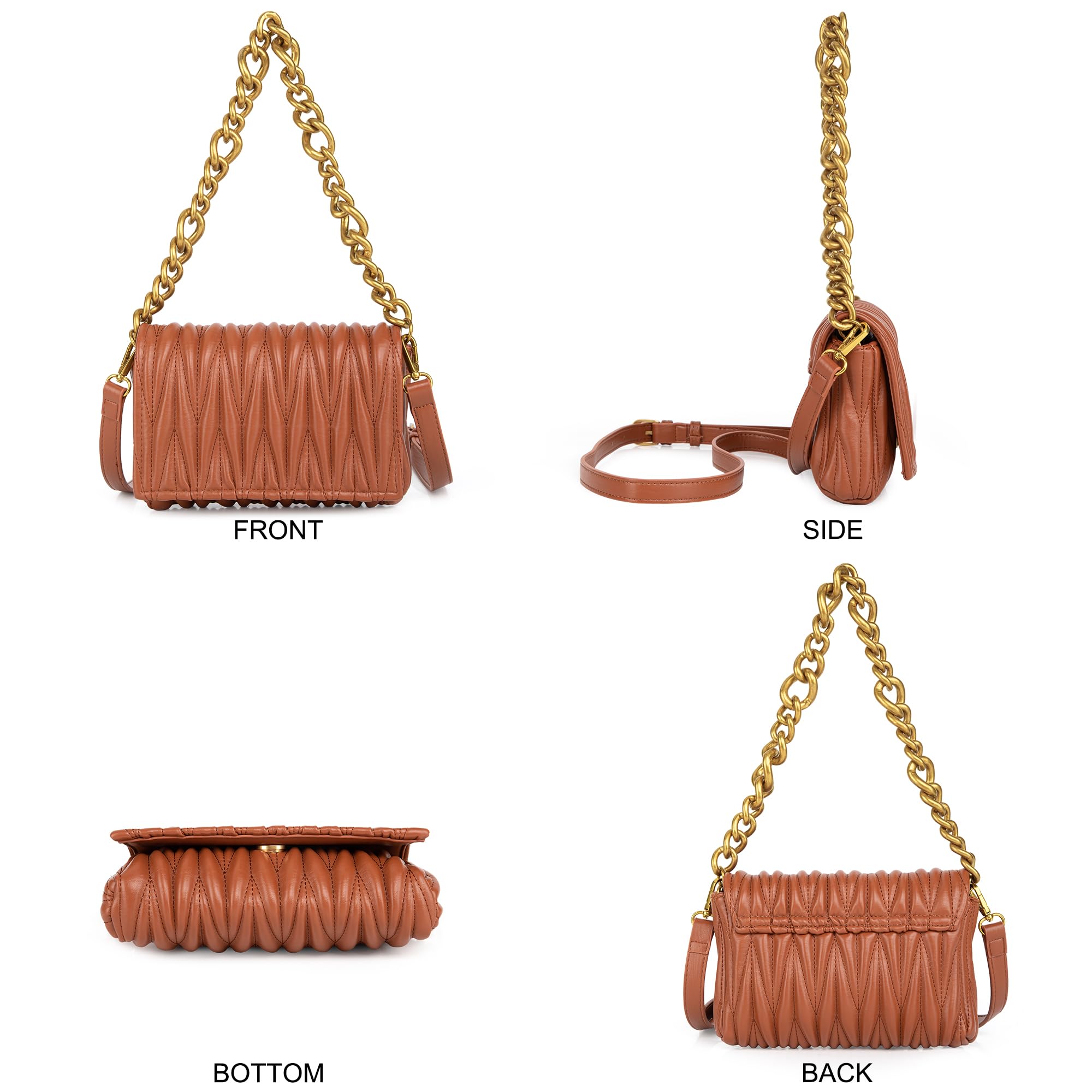 Montana West Quilted Crossbody Bag for Women - Stylish Small Purse with Top Handle - Perfect for Work, Travel & Everyday Use