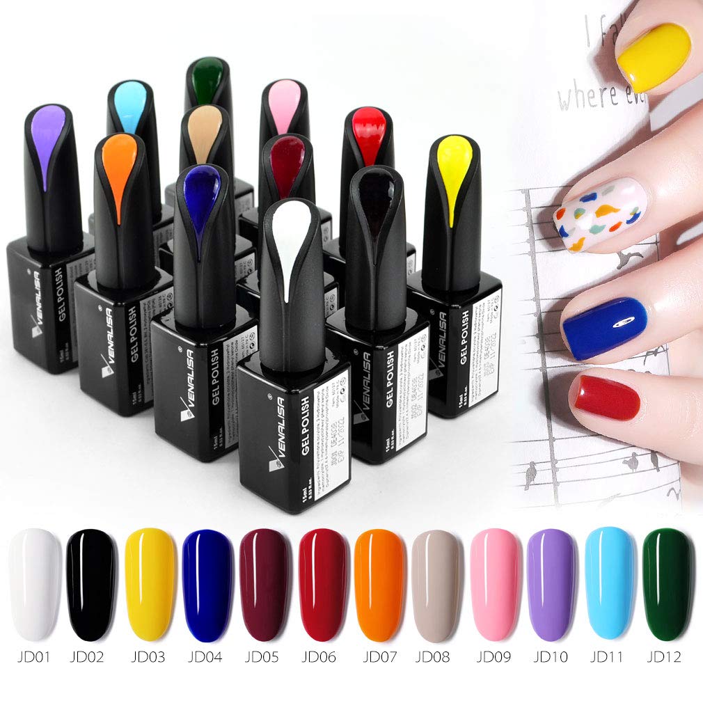 VENALISA 15ml Soak Off UV LED Gel Nail Polish - Bright Red Color, Long Lasting & High Gloss for Salon & DIY Manicure at Home | Perfect for Nail Art, Parties, Weddings & Special Occasions (0.53 OZ)