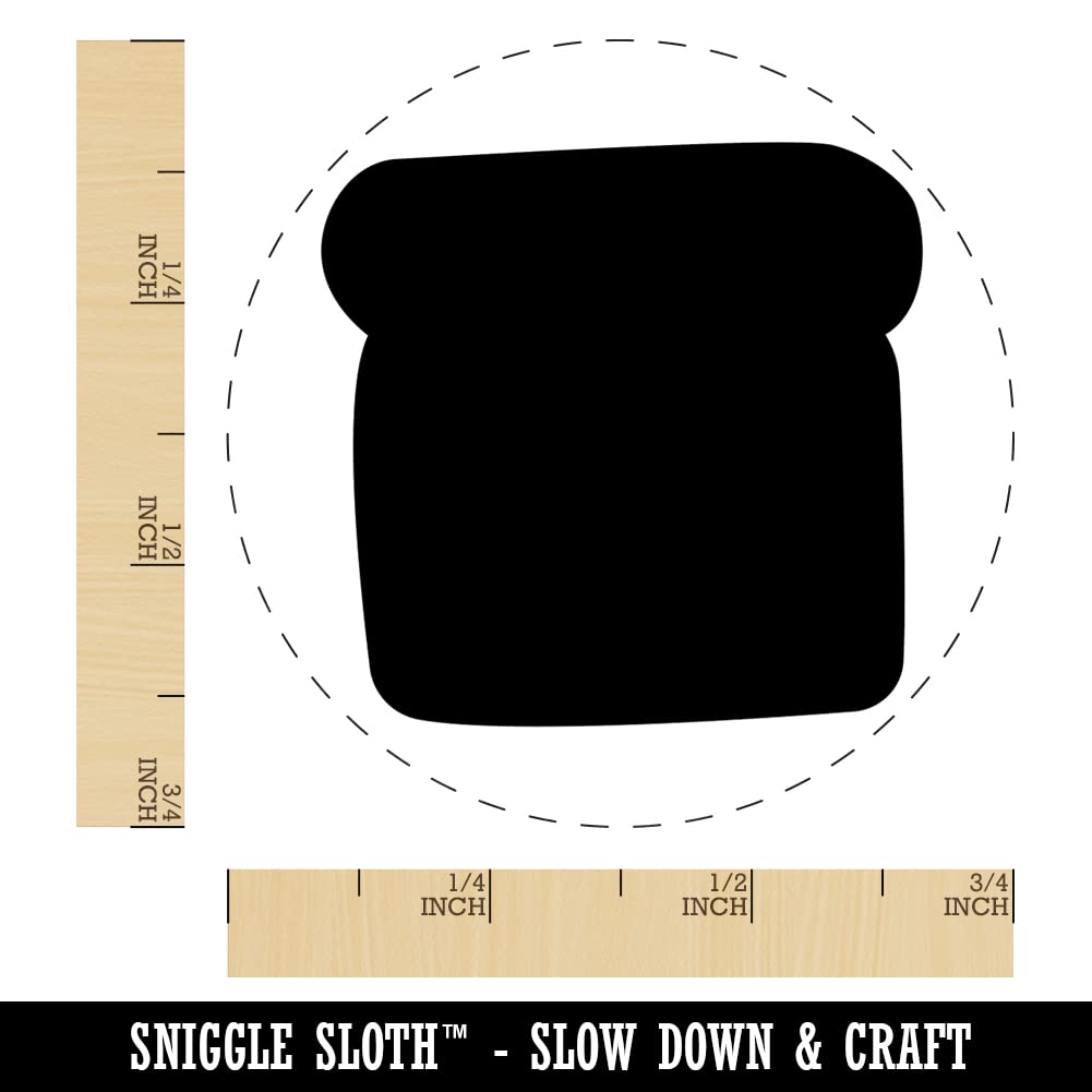 Self-Inking Rubber Stamp - Slice of Bread Toast Doodle Design for Crafting, Planners, Scrapbooking & DIY Projects - 3/4 Inch Small Stamp with Black Ink - Perfect for Journaling, Card Making & Gift Wrapping