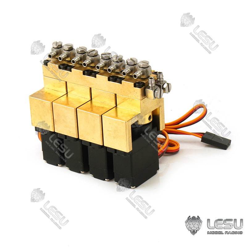 1/2/3/4/5/6/7 Channel Hydraulic Brass Directional Control Valve for 1/14 Scale RC Excavator, TAMIYA Dump Truck & DIY Loader - Ideal for Model Construction, RC Vehicle Hydraulic Systems & DIY Projects
