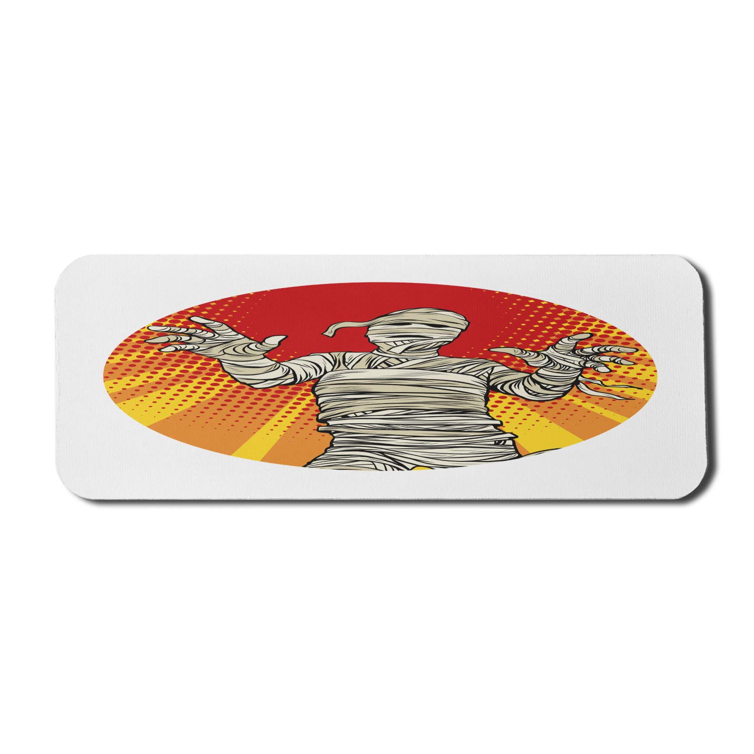 Ambesonne Halloween Gaming Mouse Pad - Egyptian Mummy Retro Pop Art Design, Non-Slip Rubber Base, Large 31