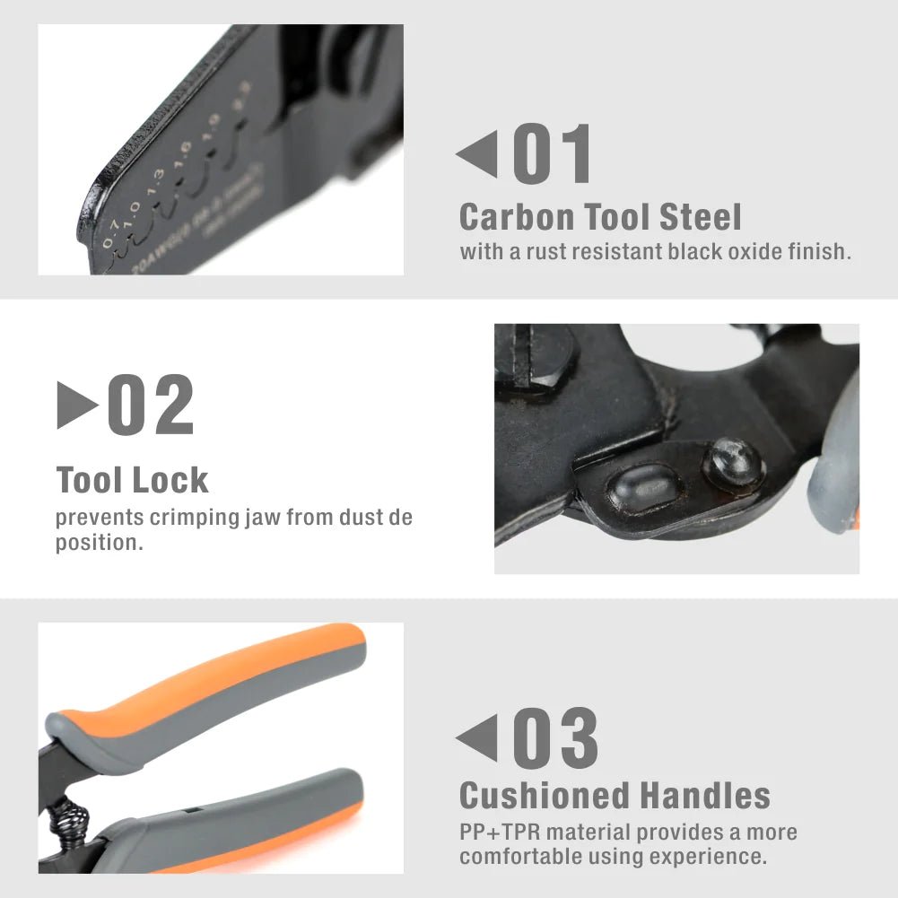 IWS 2820M Mini Micro Open Barrel Crimping Tool for AWG28-20 Wires - Compatible with JAM, Molex, Tyco, JST Terminals - Perfect for Electronics, Automotive Wiring & DIY Projects