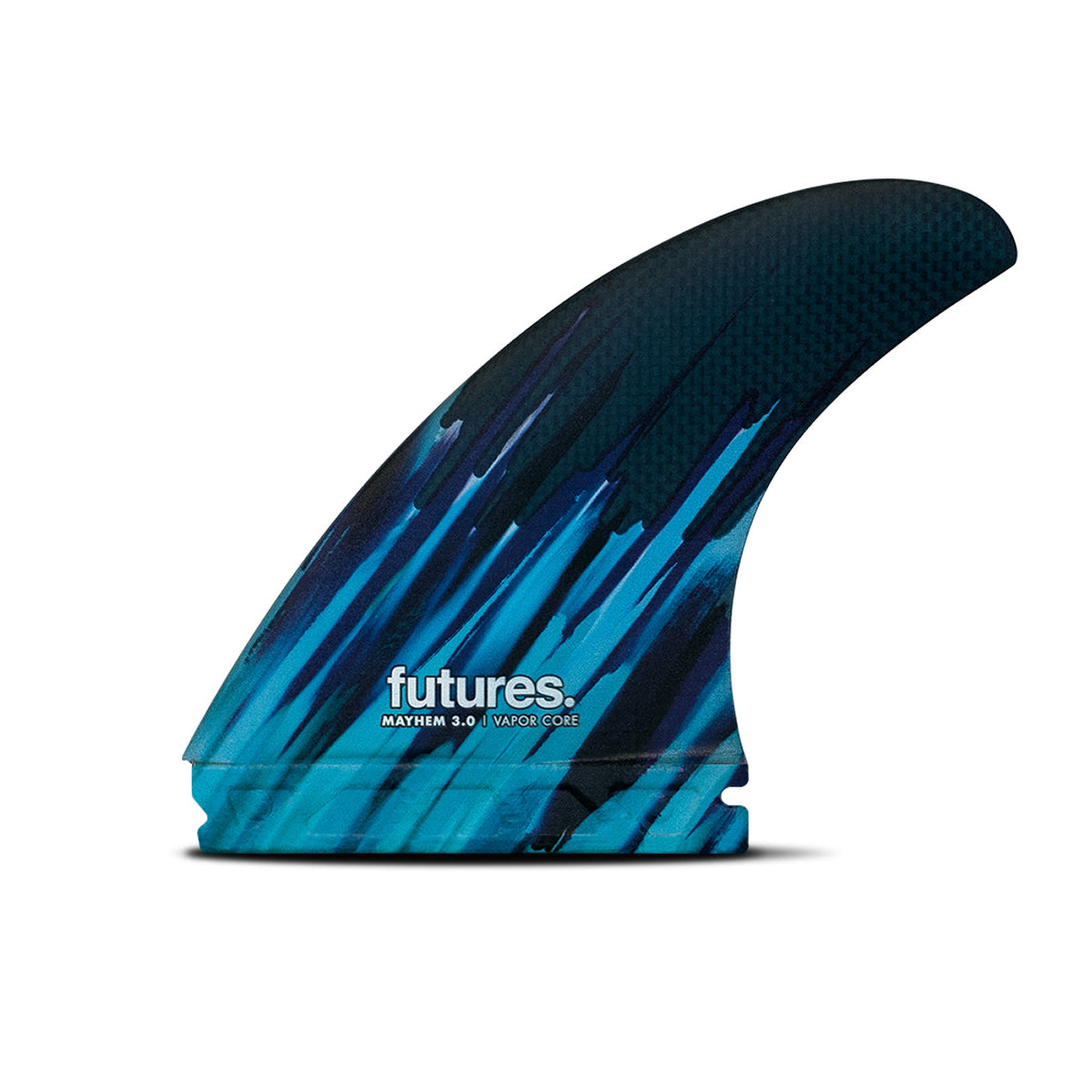 Futures THRUSTER Mayhem Rake M/L Vapor Core Thruster Fins - Carbon Fiber & Blue Surfboard Fins for Performance Surfing - Perfect for Big Waves and Barrel Riding