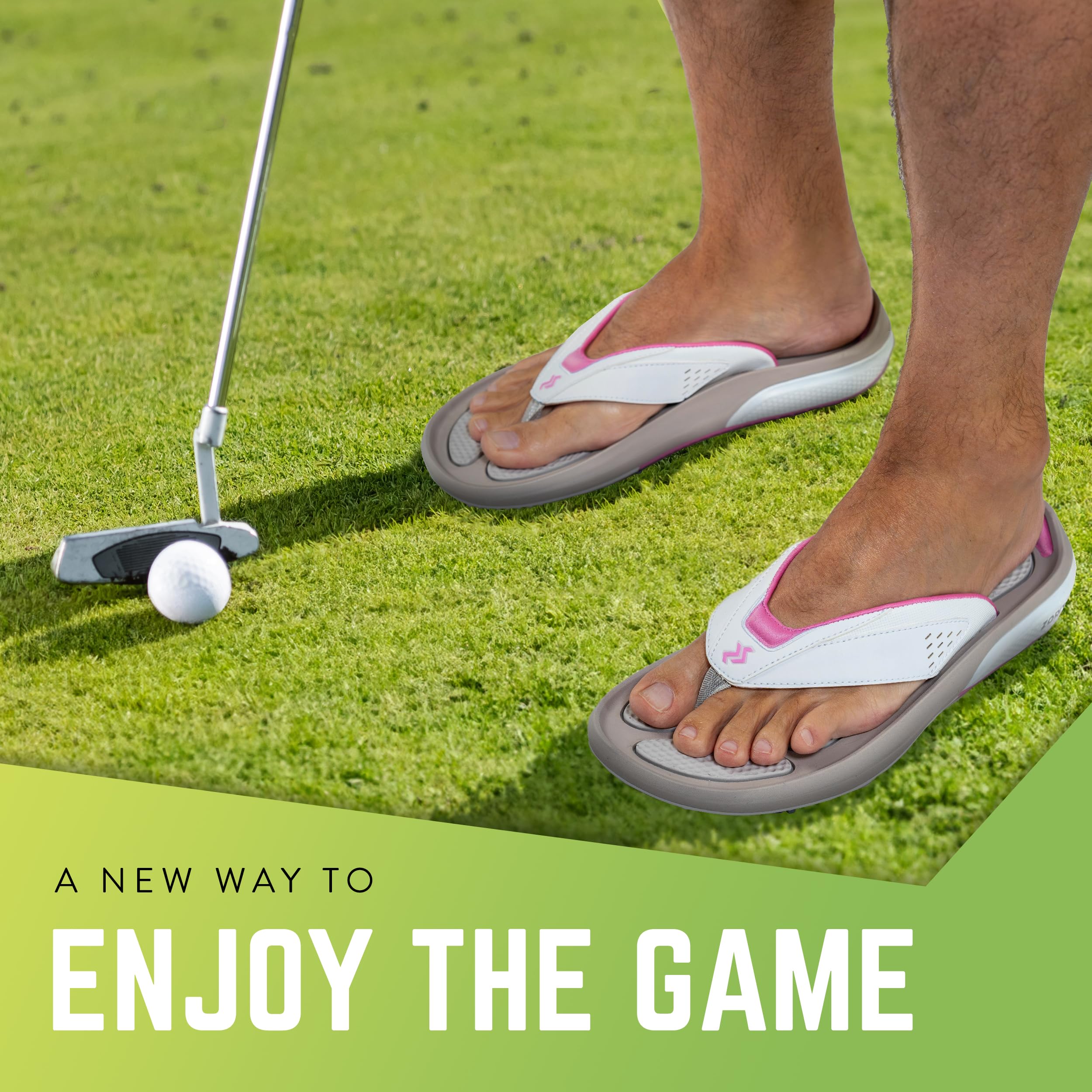 ZORIZ Zoomy Golf Sandals - Unisex Golf Flip Flops with Removable Tornado Golf Cleats - Men's & Women's Sandals for Walking, Beach, Sports & Golf Course - Perfect for Golfing, Casual Wear & Outdoor Activities
