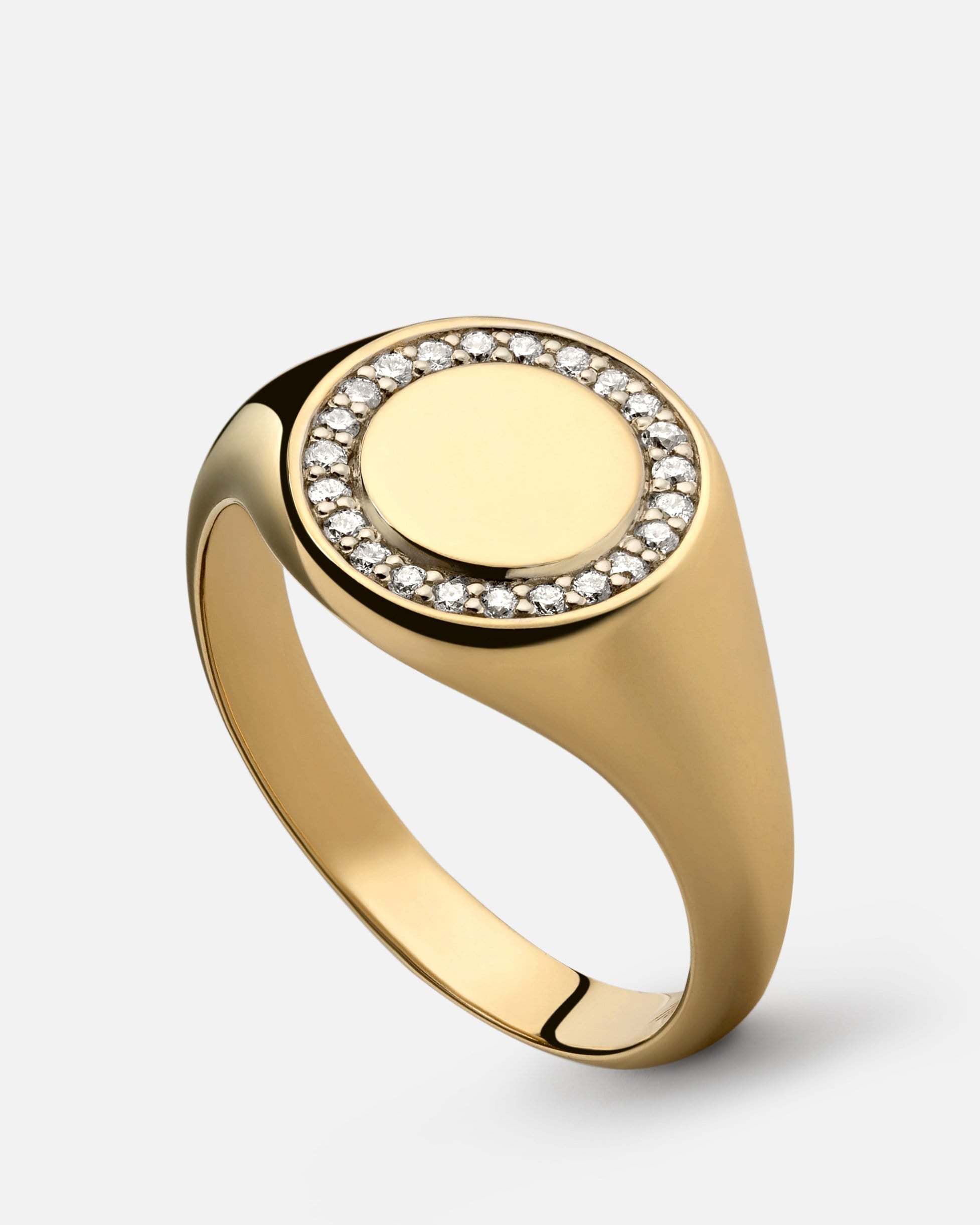 Halo Signet Ring - 14K Gold Vermeil & Genuine Sapphire Jewelry for Women, Elegant Statement Ring for Everyday Wear, Gift for Her, Wedding, Anniversary, or Special Occasions