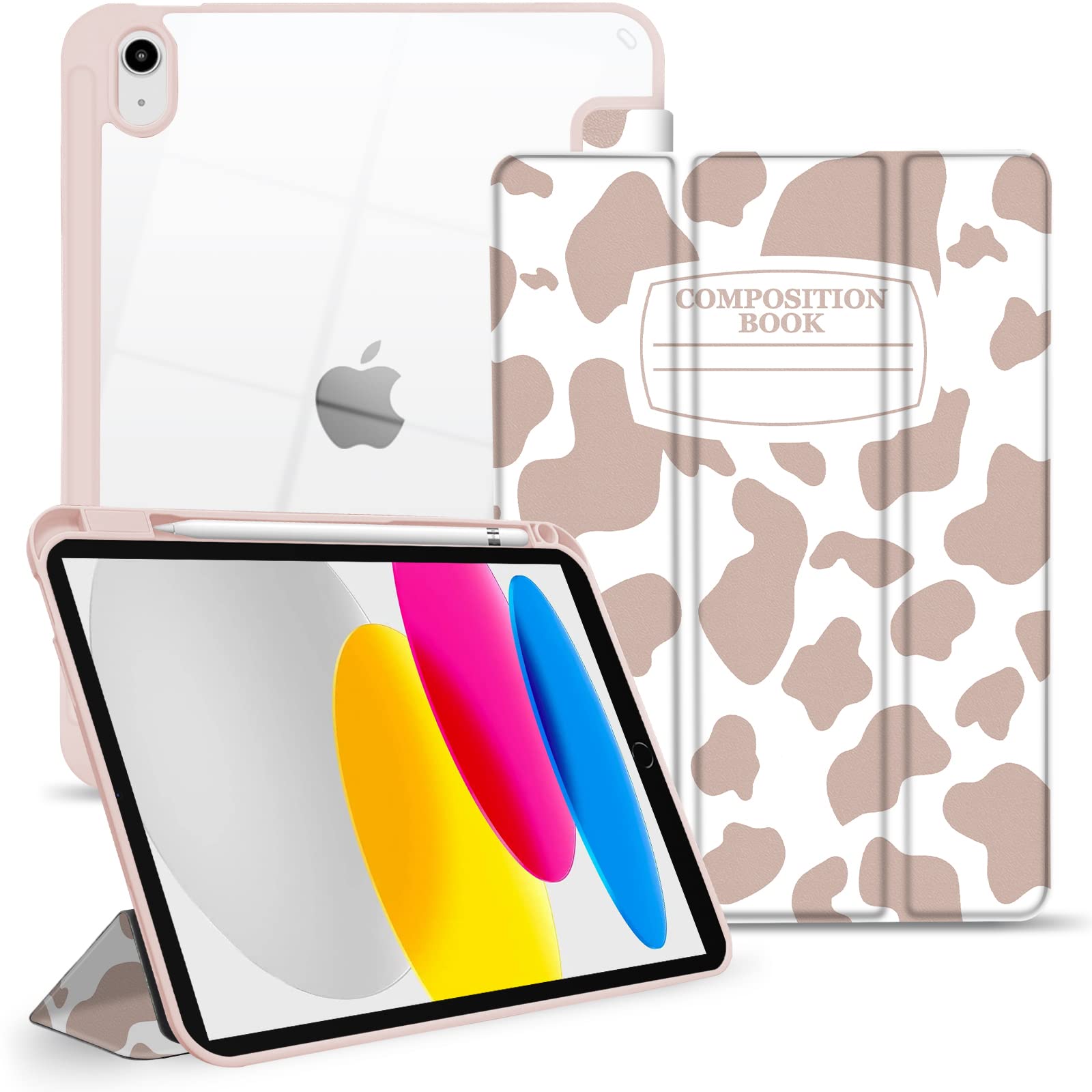 TopPerfekt Shockproof Leather Case for iPad 11th Gen 11-inch (2025) & iPad 10th Gen 10.9-inch (2022) - TPU Frame, Pencil Holder, Auto Sleep/Wake Function - Premium Brown Cowhide Cover for Work, Travel & Daily Protection