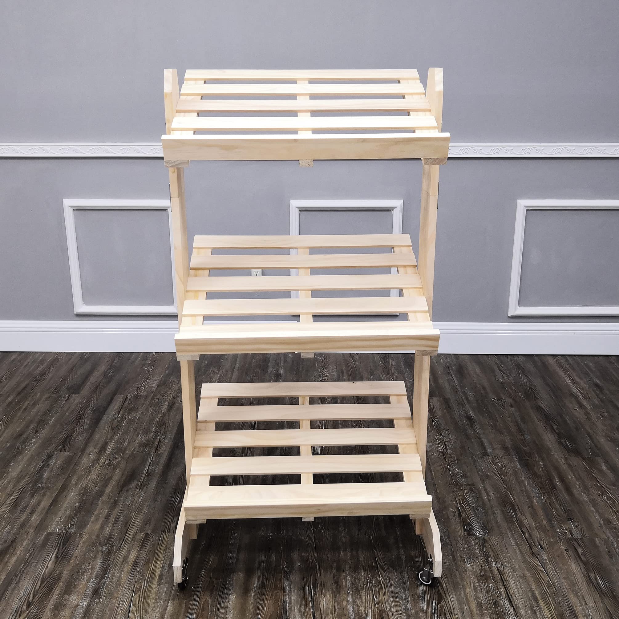 FixtureDisplays® Solid Wood Bakery Display Rack - 26.8