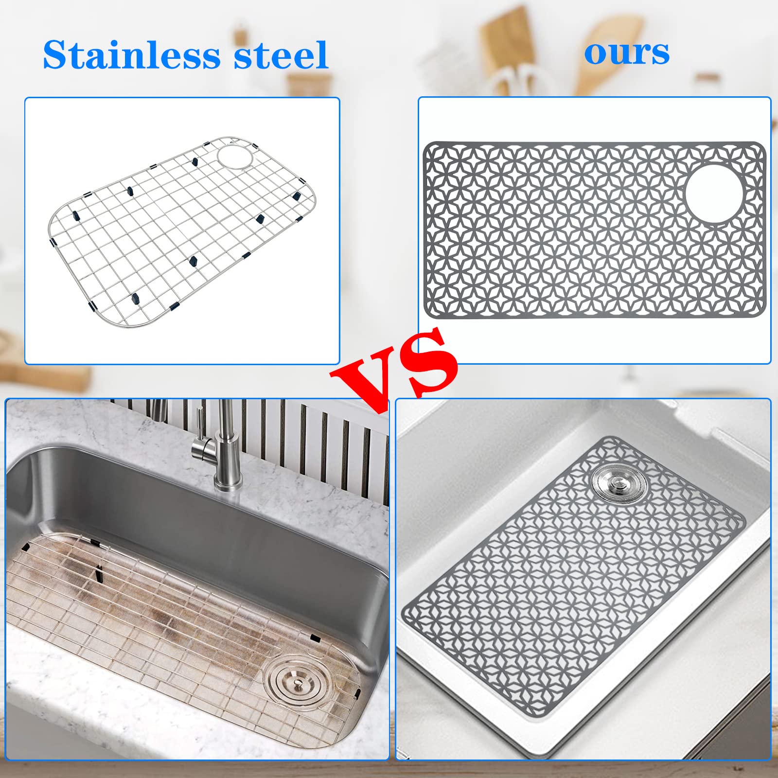 Non-Slip Kitchen Sink Protector Mat 28.25