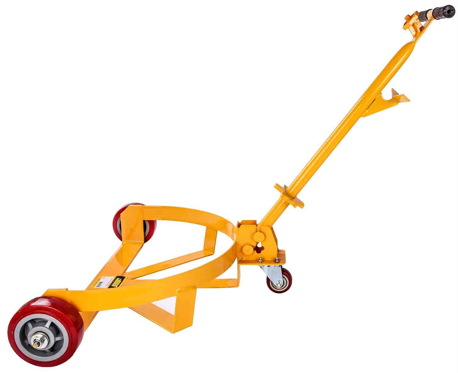 JEGS 80239 Heavy Duty 55 Gallon Steel Drum Caddy with 4 Swivel Wheels - Industrial Drum Dolly for Easy Transport & Storage - Perfect for Garage, Warehouse, and Workshop Use