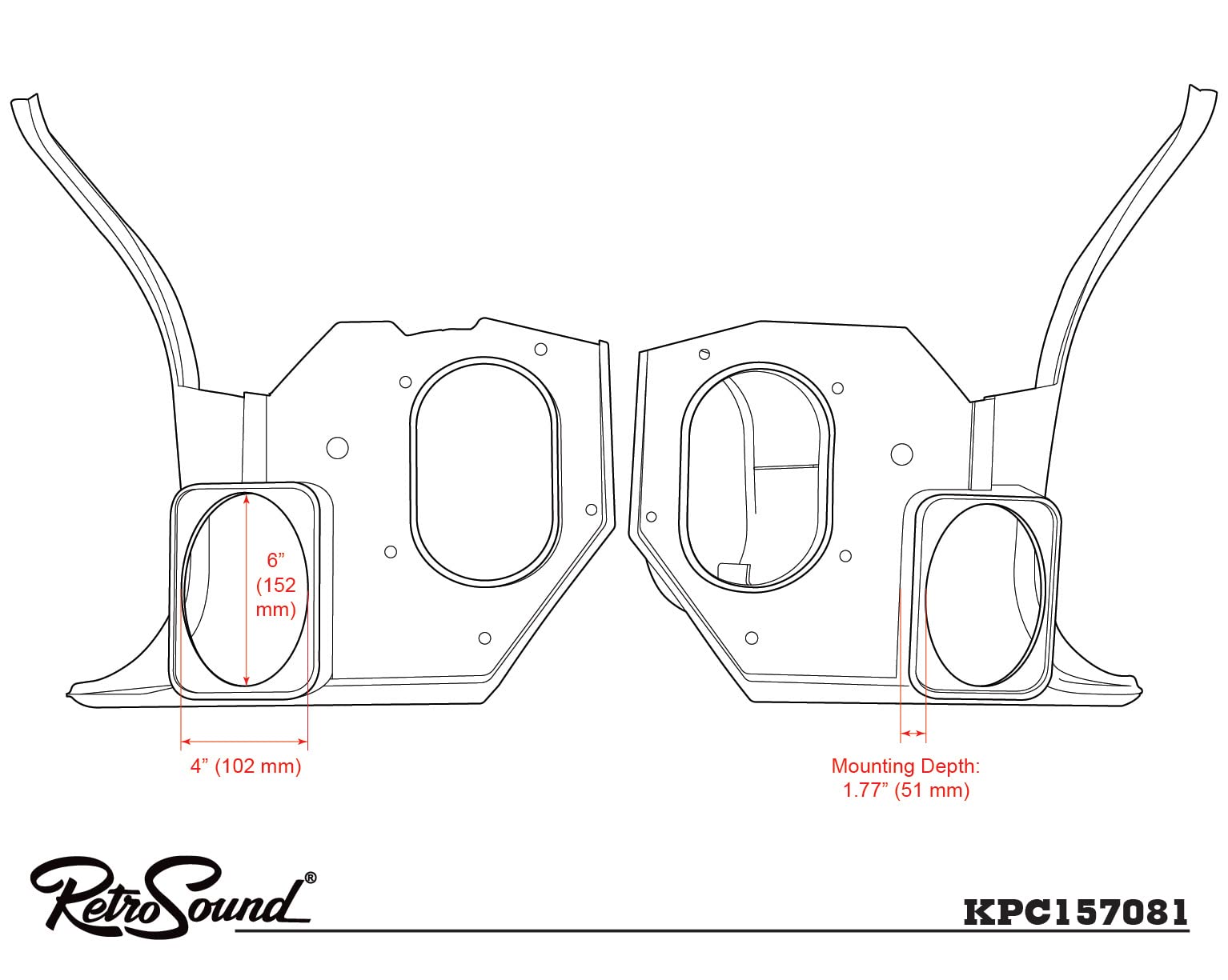 1970-1981 Camaro Kick Panels with R-463N 6.5
