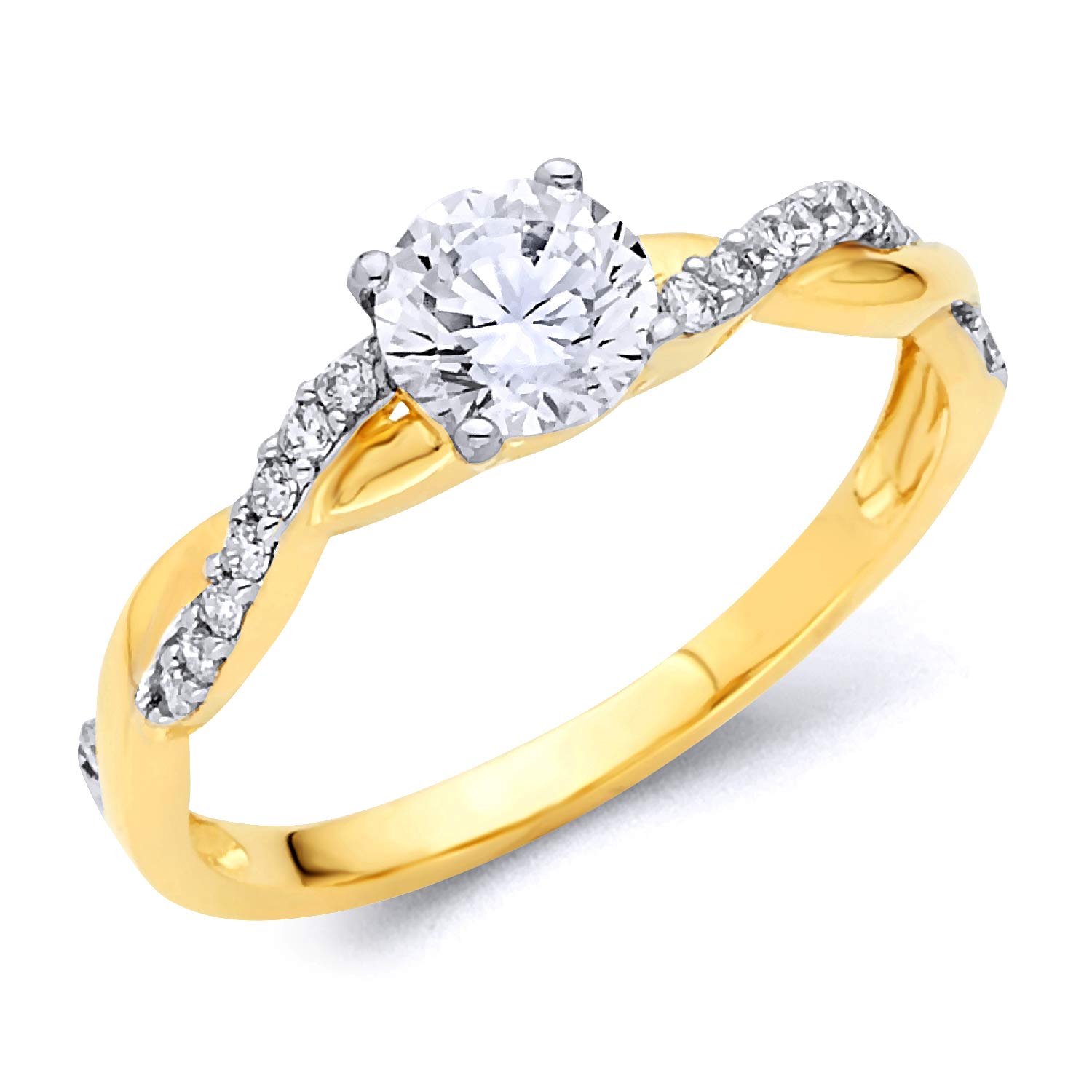 14K Solid Yellow Gold Wedding Engagement Ring for Women - Elegant Bridal Jewelry for Proposals, Anniversaries & Special Occasions