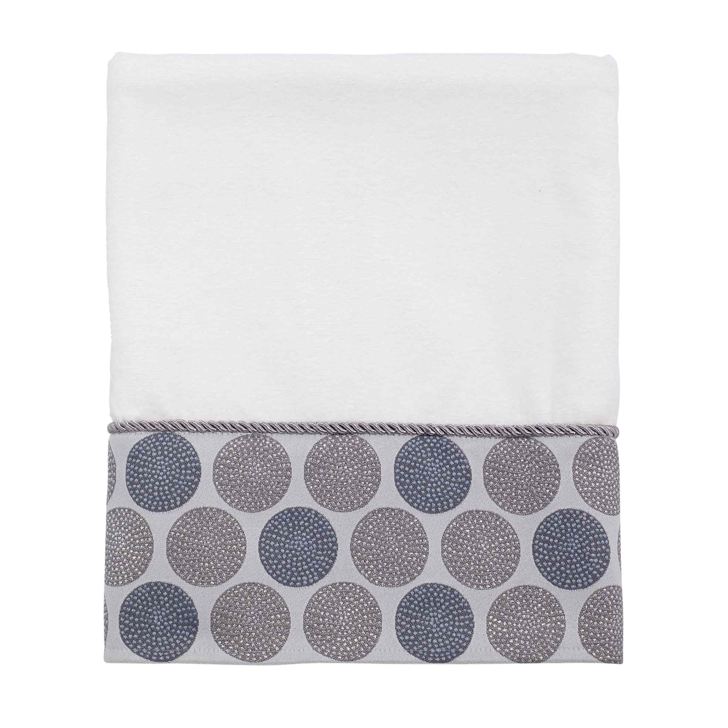 Avanti Linens Premium Bath Towel Set - Ultra Soft & Highly Absorbent 100% Cotton Towels (Dotted Circles Collection, White) for Spa, Bathroom & Beach Use