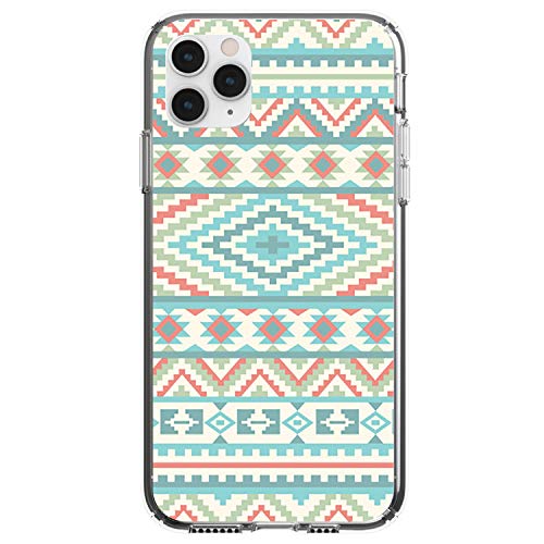 Blue Orange White Tribal Print On Clear Case