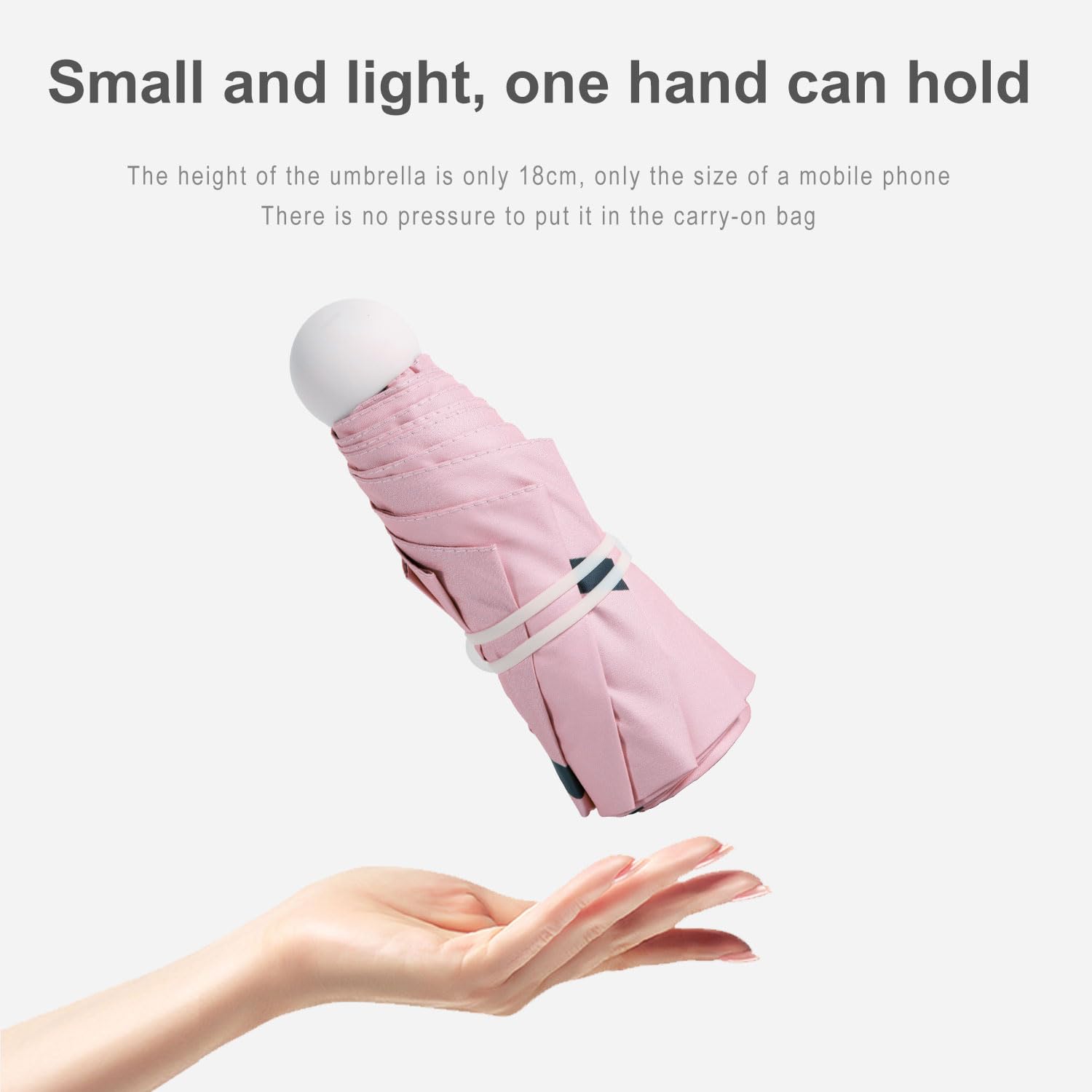 YumSur Mini Travel Sun & Rain Umbrella - Compact Folding UV Protection Umbrella with Case, 8 Ribs, Lightweight for Women & Men - Perfect for Beach, Hiking, Commuting & Outdoor Activities