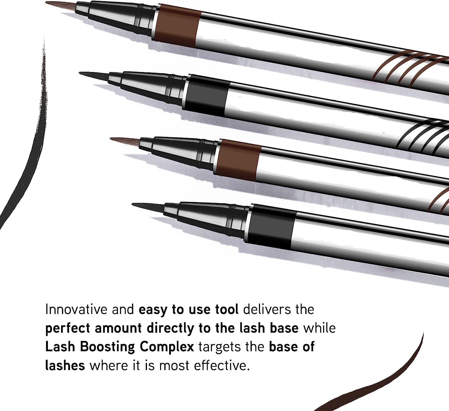 **Waterproof Volumizing Black Mascara with Soft Brush - Smudge Proof & Long Lasting Liquid Eyelash Mascara + Black Eyeliner Pen - Perfect for Daytime, Nighttime & Special Occasion Makeup**