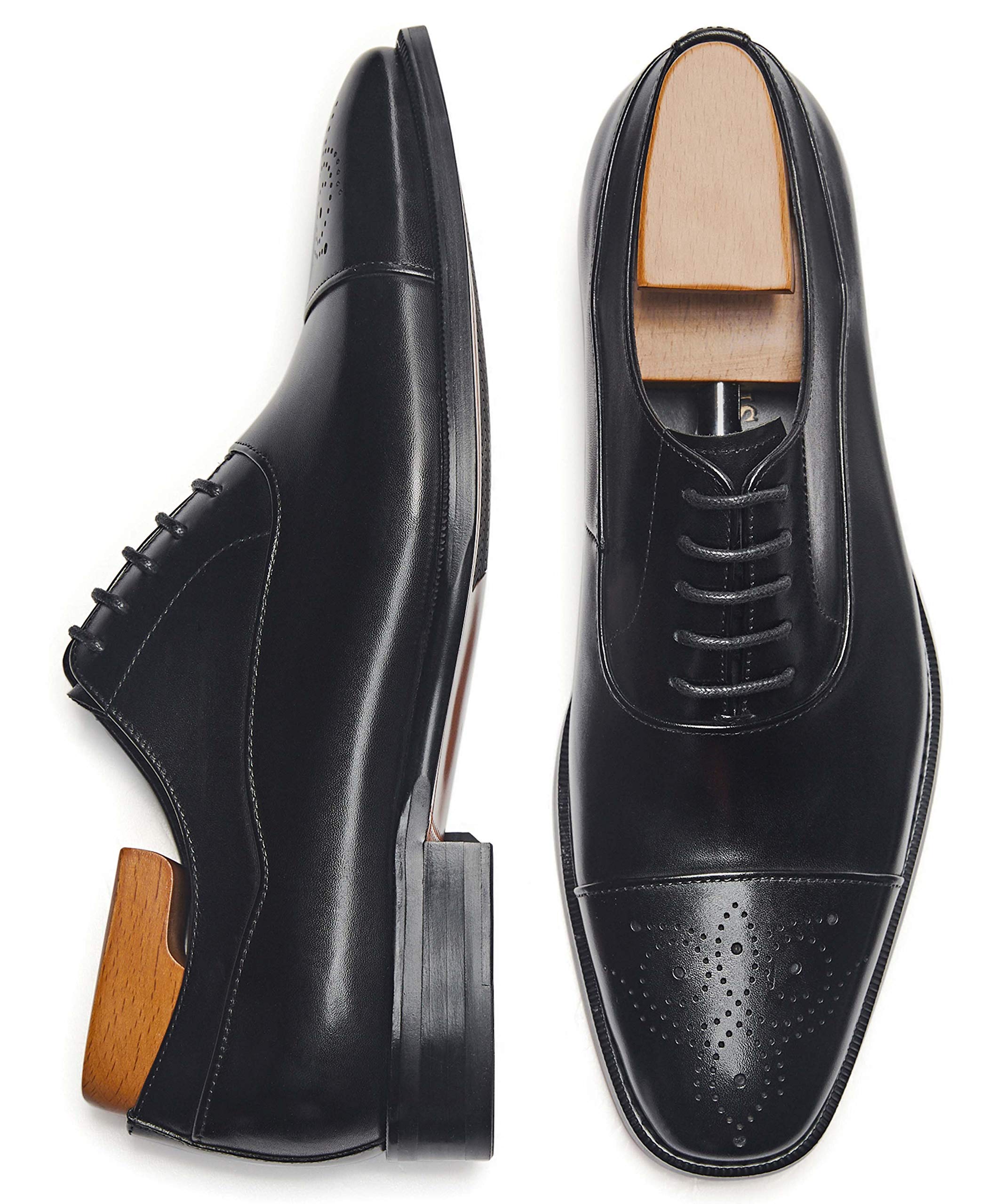 Premium Men's Leather Oxford Dress Shoes - Classic Lace-Up Formal Shoes for Business, Wedding & Office Wear - Comfortable & Stylish Men's Business Attire