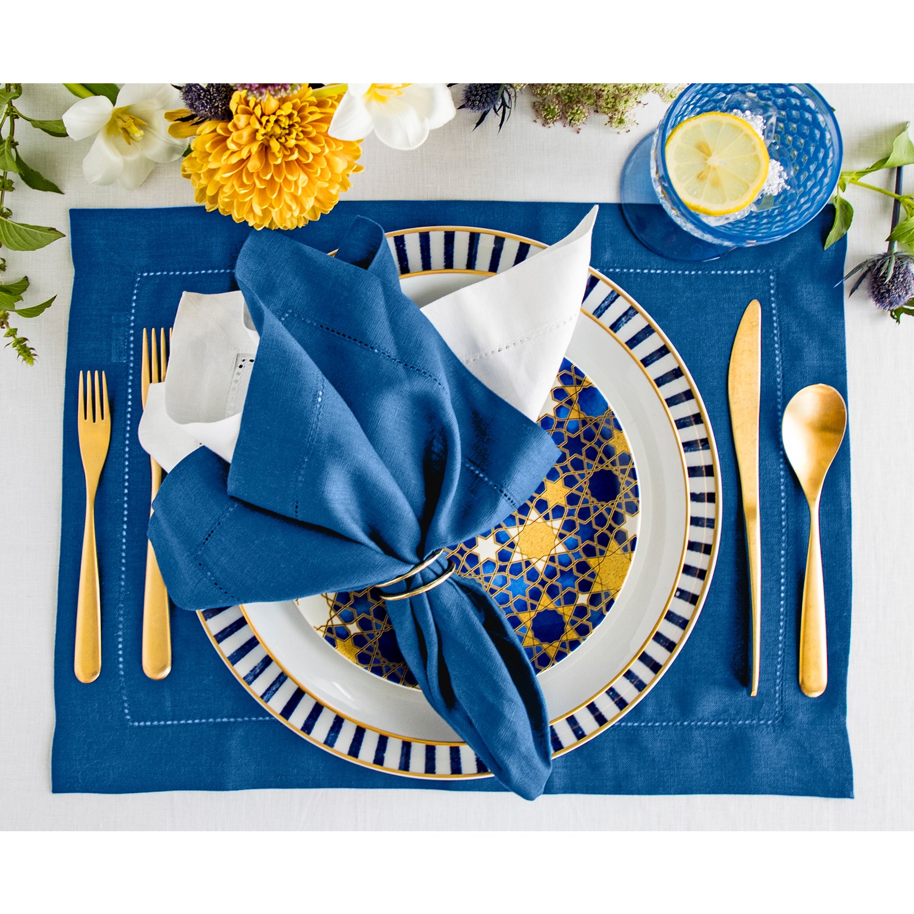 Premium Classic Hemstitch Napkins - 100% Cotton Linen Dinner Napkins for Formal Dining, Weddings & Special Occasions