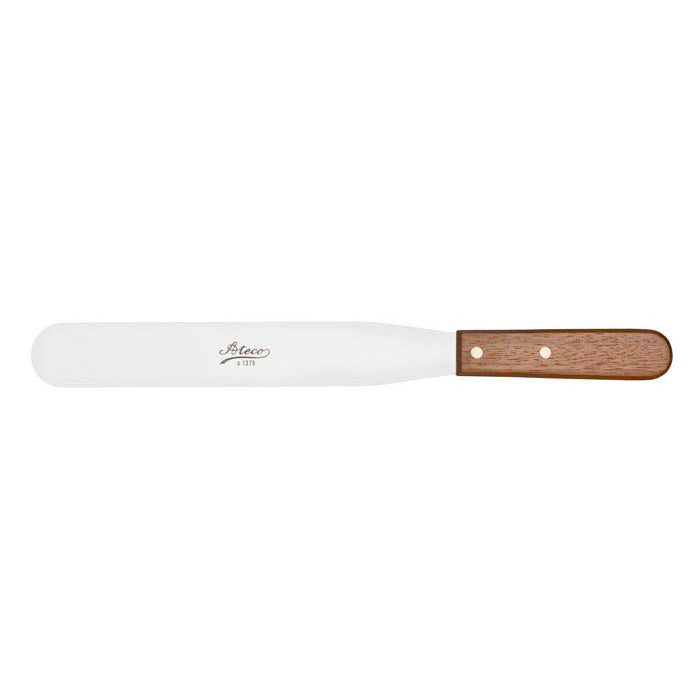 Ateco 1375 Professional Pastry Spatula with Wooden Handle - 10 Inch Stainless Steel Baking Tool for Cake Decorating, Icing, Fondant & Cookie Dough - Perfect for Bakers & Home Chefs