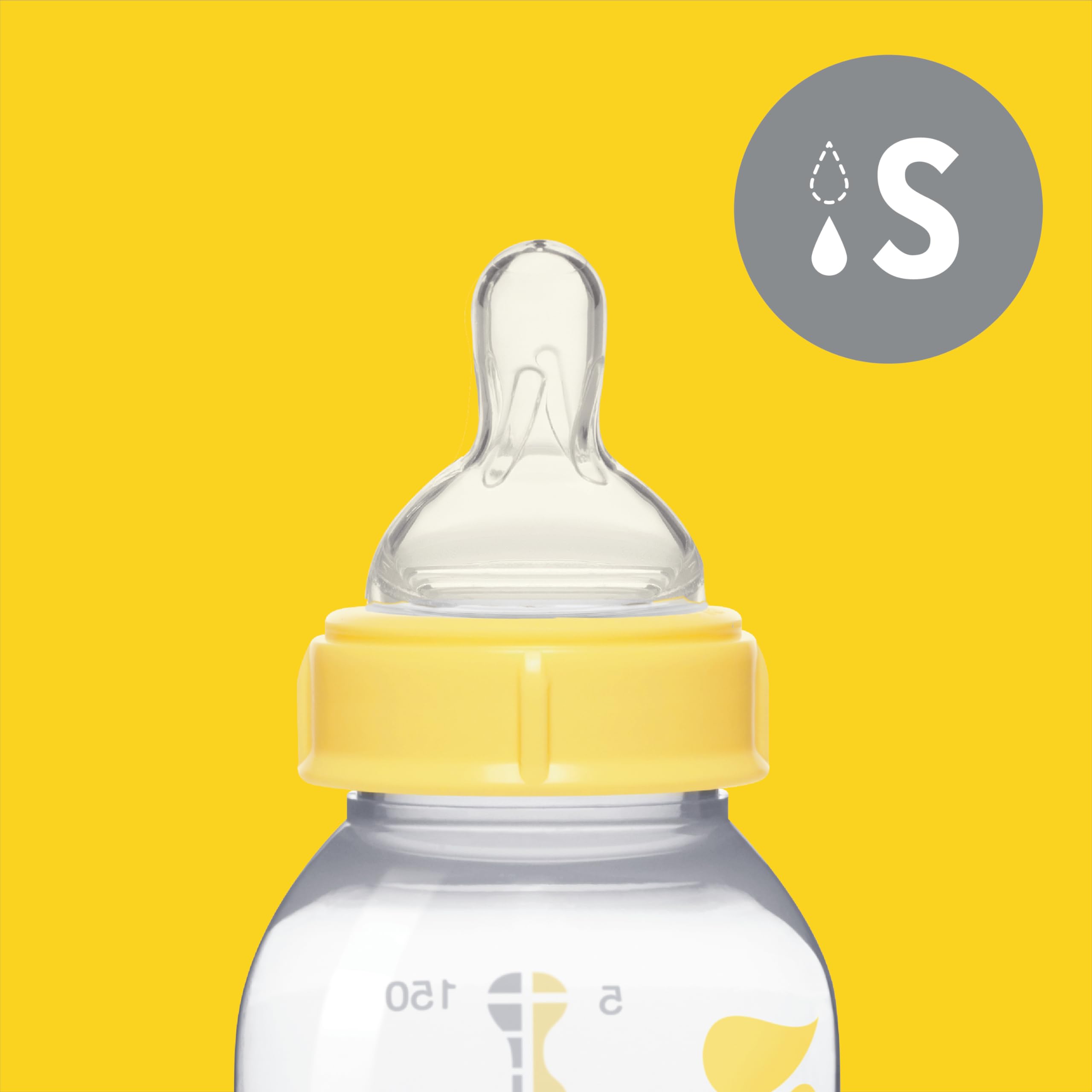 Medela Slow Flow Baby Bottles - 5 Ounce (3 Pack) with Nipple, Lids, Collars & Travel Caps | BPA-Free | Perfect for Breastmilk Storage & On-the-Go Feeding