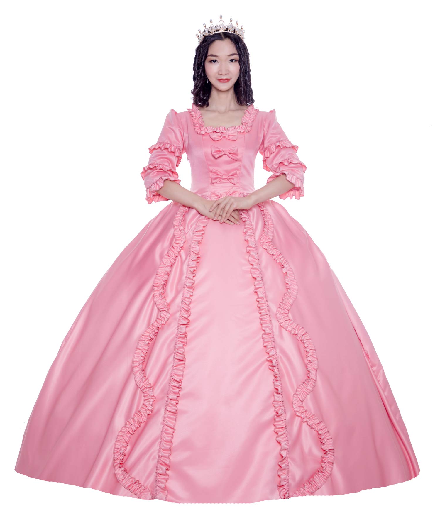 Victorian Ball Gown for Women - Elegant Long Sleeve Rococo Party Dress for Masquerade, Halloween, Cosplay & Historical Reenactment